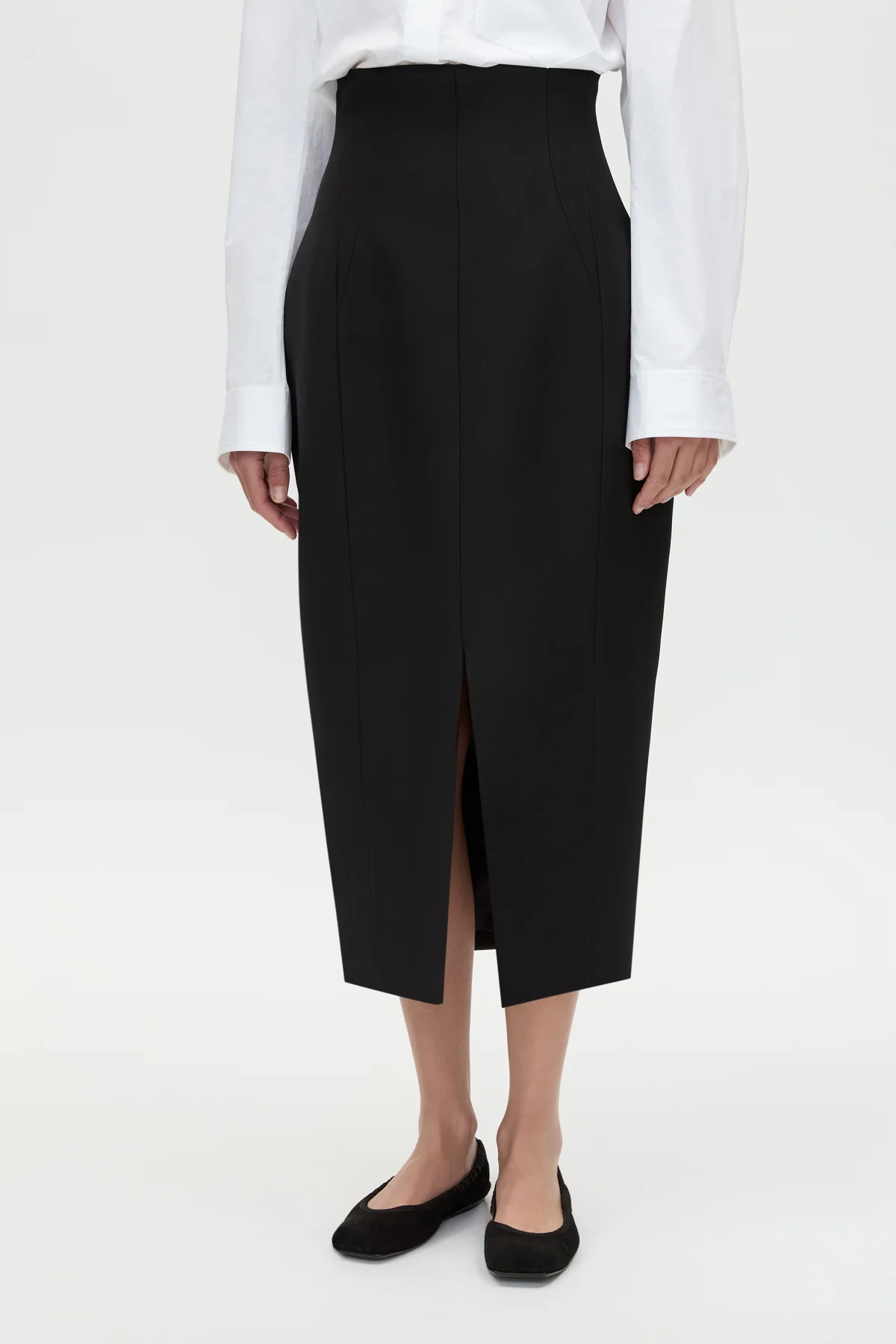 Caius High Corset Waist Midi Skirt - Image 2