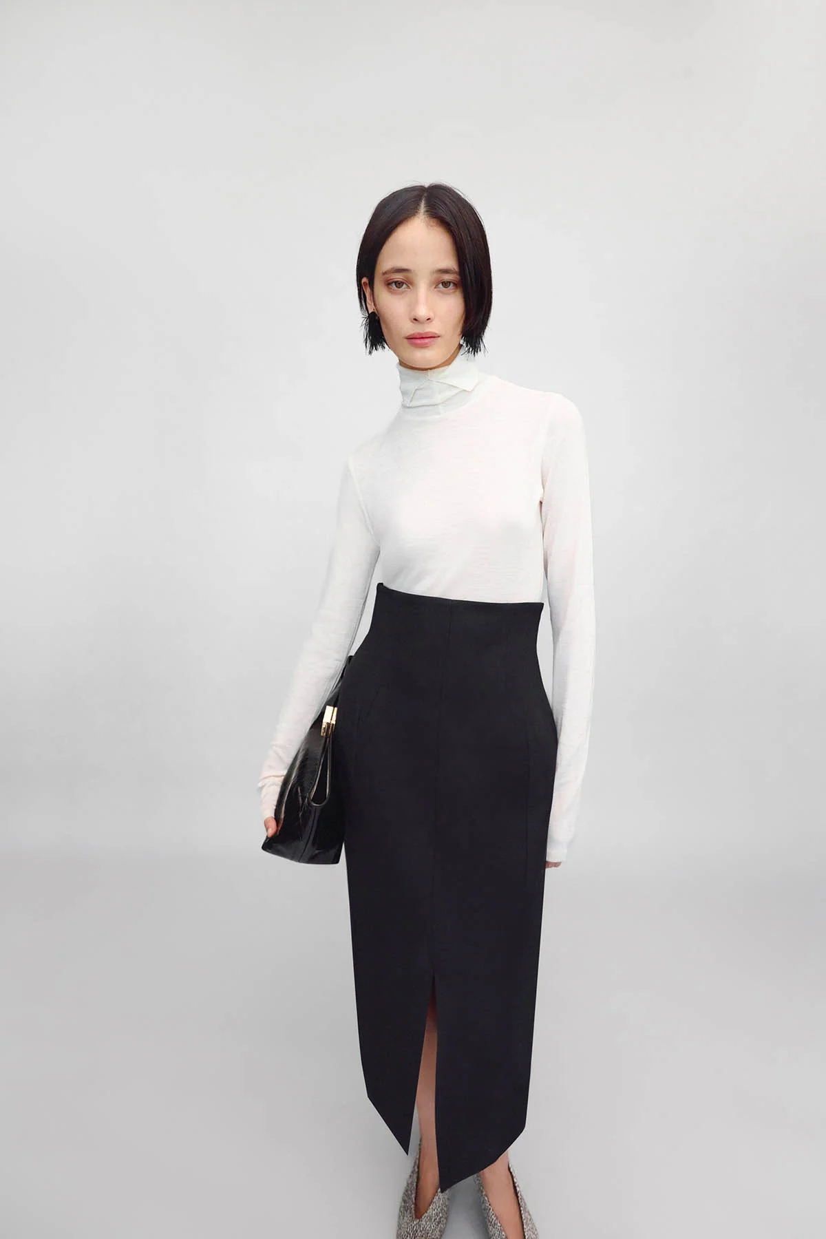 Caius High Corset Waist Midi Skirt - Image 3