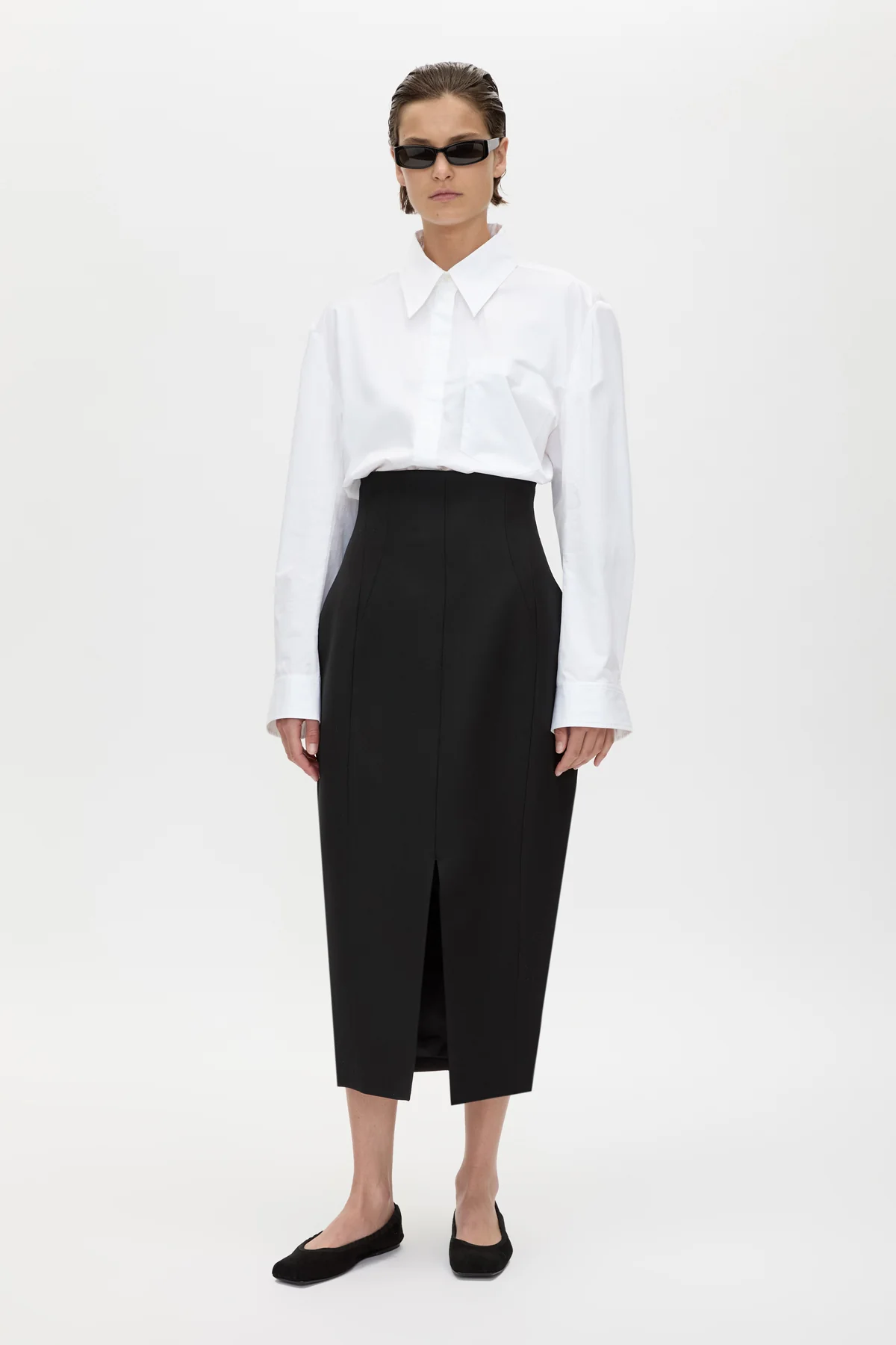 Caius High Corset Waist Midi Skirt - Image 4