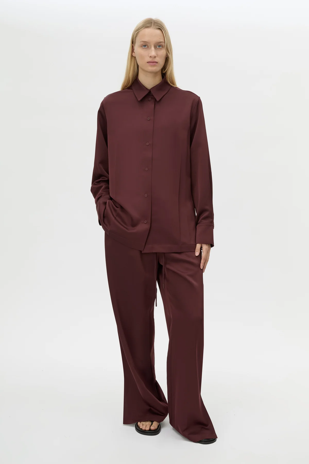 Ground Satin Long Sleeve Shirt